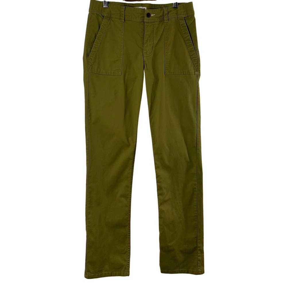 Toad&Co Womens Olive Green Organic Cotton Utility Straight Leg Pants Size 6 NWOT